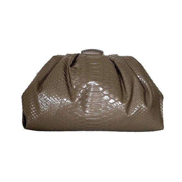 New Michael Kors Nola Small Snake Embossed Crossbody Chain Clutch Dusk - Picture 5 of 5